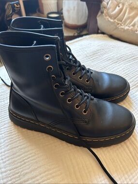 Dr. Martens Black Leather Combat Boots